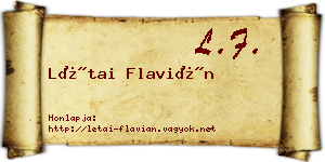 Létai Flavián névjegykártya